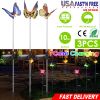 3Pcs Solar Powered Stake Lights IP65 Waterproof 7 Color Changing Decorative Butterfly Lamps w/ Rotatable Solar Panel For Lamp Pathway Yard