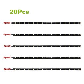 20Pcs 12V Auto LED Light Strip 11.8-inch 15 LEDs Flexible IP68 Waterproof LED Strip for Motorcycle Car Truck SUV Exterior Interior Decoration White