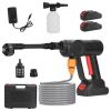 Cordless Pressure Washer With 6 In 1 Nozzle Portable Electric Power Washer High Pressure Water Sprayer 1000PSI Car Washer Cleaner with 6000mAh 21V Rec