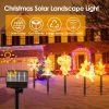 5Pcs Mixed Christmas Decoration Light Solar Stake Light Waterproof Reindeer Snowflake Bell Christmas Tree Santa Claus Light Outdoor Landscape Light