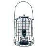 Outdoor Wild Bird Feeder Squirrel-Proof Chew-Proof Metal Hanging Seed Feeder with 4 Feeding Ports for Small Songbirds