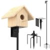 79.92in Bird House Pole Kit Height Adjustable Bird Feeder Pole Mount Kit Heavy Duty Bird House Pole Set with 5 Prongs Base for Bird House Bird Feeder