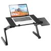 Foldable Laptop Table Bed Notebook Desk with Mouse Board Aluminum Alloy Breakfast Snacking Tray for Home Office Travel Use