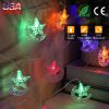 LED Star Moon IP43 Waterproof String Lights 2 Light Modes Battery Powered Decorative Light for Ramadan Christmas Wedding Party Home Patio Multi-color