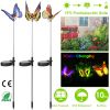 3Pcs Solar Powered Stake Lights IP65 Waterproof 7 Color Changing Decorative Butterfly Lamps w/ Rotatable Solar Panel For Lamp Pathway Yard
