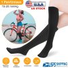 Unisex Compression Socks 15-20 mmHg Graduated Support Sports Fitness Socks for Running Athletic Circulation Recovery Polyester Solid Black
