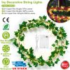 Artificial Ivy Battery Powered String Lights 72Pcs Leaves 20Pcs LED Beads Fake Leaf Fairy Lamps DIY Decorative Night Light For Wedding Kitchen Wall De