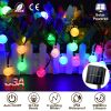 Globe String Solar Lights 30 Ball LED Fairy Solar Lamps 8 Lighting Modes IP65 Waterproof Decorative Lamp w/ Stake Garden Lawn Flower Trees Patio Garde