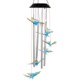 Solar Wind Chime Lights Butterfly Decorative Lamp 7 Color Changing IP55 Waterproof Hanging String Lights For Home Garden Party Festival