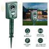 Ultrasonic Animal Repeller IP44 Waterproof Motion Sensor Repellent Outdoor Animal Deterrent w/ Flashing LED Light For Farm Garden Yard Repelling Deer