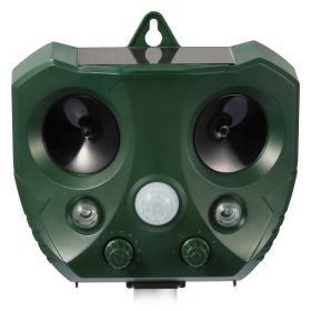 Ultrasonic Animal Repeller Solar Powered Repellent with Motion Sensor LED Flashing Lights IPX6 Waterproof Outdoor for Farm Garden Yard