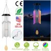 Solar Wind Chime Lights 7 Color Changing Decorative Lamp IP65 Waterproof Hanging String Lights w/ Dual Pendants For Home Garden Party Festival