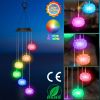Solar Wind Chime Lights Sea Urchins Decorative Lamp 7 Color Changing IP65 Waterproof Mobile Spinner String Lights For Home Garden Party Festival