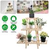 Wooden Plant Stand 3-Tier Potted Flower Shelf Multi-tier Flower Pot Rack Holder Triangle Ladder Plant Vase Display Rack 82lbs Max Load for Indoor Pati