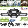 LED Garage Light, iMounTEK E26/E27120W 12000LM Garage Ceiling Light Deformable Workshop Lamp LED Ceiling Light Bulbs w/ 4 Adjustable Panels For Barn S