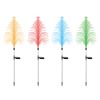 4Pack 7 Color Changing Solar Christmas Tree Lights Outdoor Optical Fiber Stake Lights Cedar Tree Lights with Topper Star IP44 Waterproof for Garden Ya