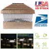 Solar Post Lights Garden Post Cap Light Solar LED Night Light White LED Lighting for 5x5 Inch Wood Post Fence Deck Patio-Copper