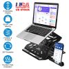 360º Rotating Laptop Riser Stand Foldable Desk Laptop Riser Tablet PC Holder with Phone Stand 8 Level Adjustable Height Inbuilt Handle for Home Office