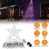 11.48FT 350LED Multicolored Christmas Star Waterfall Tree String Light Indoor Outdoor Waterproof String Lights With Star Topper 8 Light Modes Memory F
