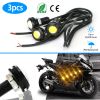 3Pcs Amber Eagle Eye LED Light Bulbs 12V 18MM Waterproof DRL Lights Fog Tail Front Grill Bumper Backup Clearance Marker Light