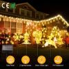 5Pcs Mixed Christmas Decoration Light Solar Stake Light Waterproof Reindeer Snowflake Bell Christmas Tree Santa Claus Light Outdoor Landscape Light