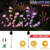 2Pcs Solar Powered Garden Light Orchid Flower Stake Lamps Waterproof LED Lawn Lights For Yard Driveway Walkway Patio Decoration