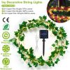 Artificial Ivy Solar Powered String Lights 180Pcs Leaves 50Pcs LED Beads Fake Leaf Fairy Lamps IP65 Waterproof DIY Decorative Night Light For Wedding