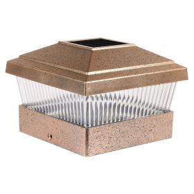 Solar Post Lights Garden Post Cap Light Solar LED Night Light White LED Lighting for 5x5 Inch Wood Post Fence Deck Patio-Copper