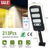 Solar Street Wall Light Outdoor 213Pcs LED Beads PIR Motion Sensor Remote Control Wireless Lamps IP44 Waterproof Lighting For Garage Front Door Garden