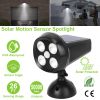 Solar Wall Spotlight Outdoor PIR Motion Sensor Dusk To Dawn Solar Lamps IP65 Waterproof Security Lighting for Garage Front Door Garden Pathway
