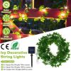Artificial Ivy Solar Powered String Lights 360Pcs Leaves 100Pcs LED Beads Fake Leaf Fairy Lamps IP65 Waterproof DIY Decorative Night Light For Wedding