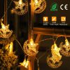 Ramadan Star Moon Crescent IP43 Waterproof String Lights 2 Light Modes Battery Powered Decorative Light for Christmas Wedding Party Home Patio Warm Li