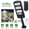 Solar Street Wall Light Outdoor 213Pcs LED Beads PIR Motion Sensor Remote Control Wireless Lamps IP44 Waterproof Lighting For Garage Front Door Garden