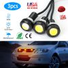 3Pcs Amber Eagle Eye LED Light Bulbs 12V 18MM Waterproof DRL Lights Fog Tail Front Grill Bumper Backup Clearance Marker Light