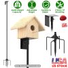 79.92in Bird House Pole Kit Height Adjustable Bird Feeder Pole Mount Kit Heavy Duty Bird House Pole Set with 5 Prongs Base for Bird House Bird Feeder