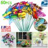 50Pcs Butterfly Stake Ornament Waterproof Yard Plant Flower Bed Pot Ornament Bendable Stake Garden Butterfly Decor