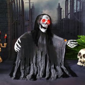 Halloween Outdoor Decorations Scary Skeleton Zombie Groundbreaker, Moveable Creepy Motion