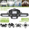 LED Garage Light, iMounTEK E26/E27120W 12000LM Garage Ceiling Light Deformable Workshop Lamp LED Ceiling Light Bulbs w/ 4 Adjustable Panels For Barn S