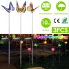 3Pcs Solar Powered Stake Lights IP65 Waterproof 7 Color Changing Decorative Butterfly Lamps w/ Rotatable Solar Panel For Lamp Pathway Yard
