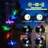 Solar Powered Dragonfly Lights Wind Chimes LED Color Changing Hanging Wind Lamp Waterproof Decorative Night Lamp For Lawn Yard Balcony Porch