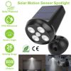 Solar Wall Spotlight Outdoor PIR Motion Sensor Dusk To Dawn Solar Lamps IP65 Waterproof Security Lighting for Garage Front Door Garden Pathway
