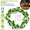 Artificial Ivy Battery Powered String Lights 360Pcs Leaves 100Pcs LED Beads Fake Leaf Fairy Lamps DIY Decorative Night Light For Wedding Kitchen Wall