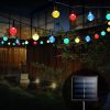Globe String Solar Lights 30 Ball LED Fairy Solar Lamps 8 Lighting Modes IP65 Waterproof Decorative Lamp w/ Stake Garden Lawn Flower Trees Patio Garde