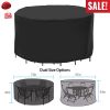 73x43in Circular Table Cover 4-Seat UV Water Resistant Outdoor Furniture Protector For Small Round Table Chairs Set