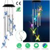 Solar Wind Chime Lights Hummingbird Decorative Lamp 7 Color Changing IP55 Waterproof Hanging String Lights For Home Garden Party Festival