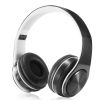 Wireless V5.0 Stereo Headsets Over-Ear Headphones Foldable Soft Memory-Protein Earmuffs 10Hrs Work w/ Built-in HiFi Mic 3.5mm Wired MMC Ports Earphone