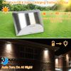 4Pcs Solar Powered Deck Lights Outdoor Decorative Step Fence Lamp Stainless Steel IP55 Waterproof Solar Light For Patio Garden Stair Fence Railing