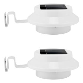 2Pcs Solar Powered Gutter Lights Outdoor IP65 Waterproof Dusk to Dawn Sensor Security Lamps Solar Wall Fence Yard Lamps (Option: PcsGutterLight)