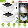 2Pcs Solar Powered Gutter Lights Outdoor IP65 Waterproof Dusk to Dawn Sensor Security Lamps Solar Wall Fence Yard Lamps