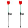 2Pcs Solar Powered Tulip Garden Light Wind Mill Waterproof Landscape Stake Lamp Decorative Lawn Lights For Yard Driveway Walkway Patio